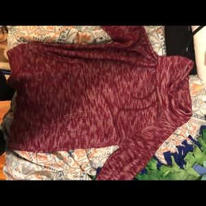 High neck red sweater